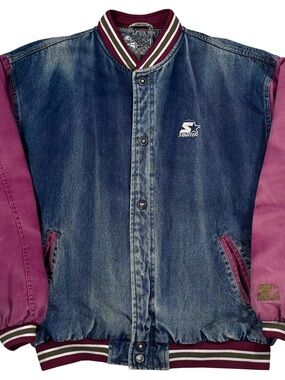 Vintage Starter Sport Two Toned Denim Jacket (Size XL)